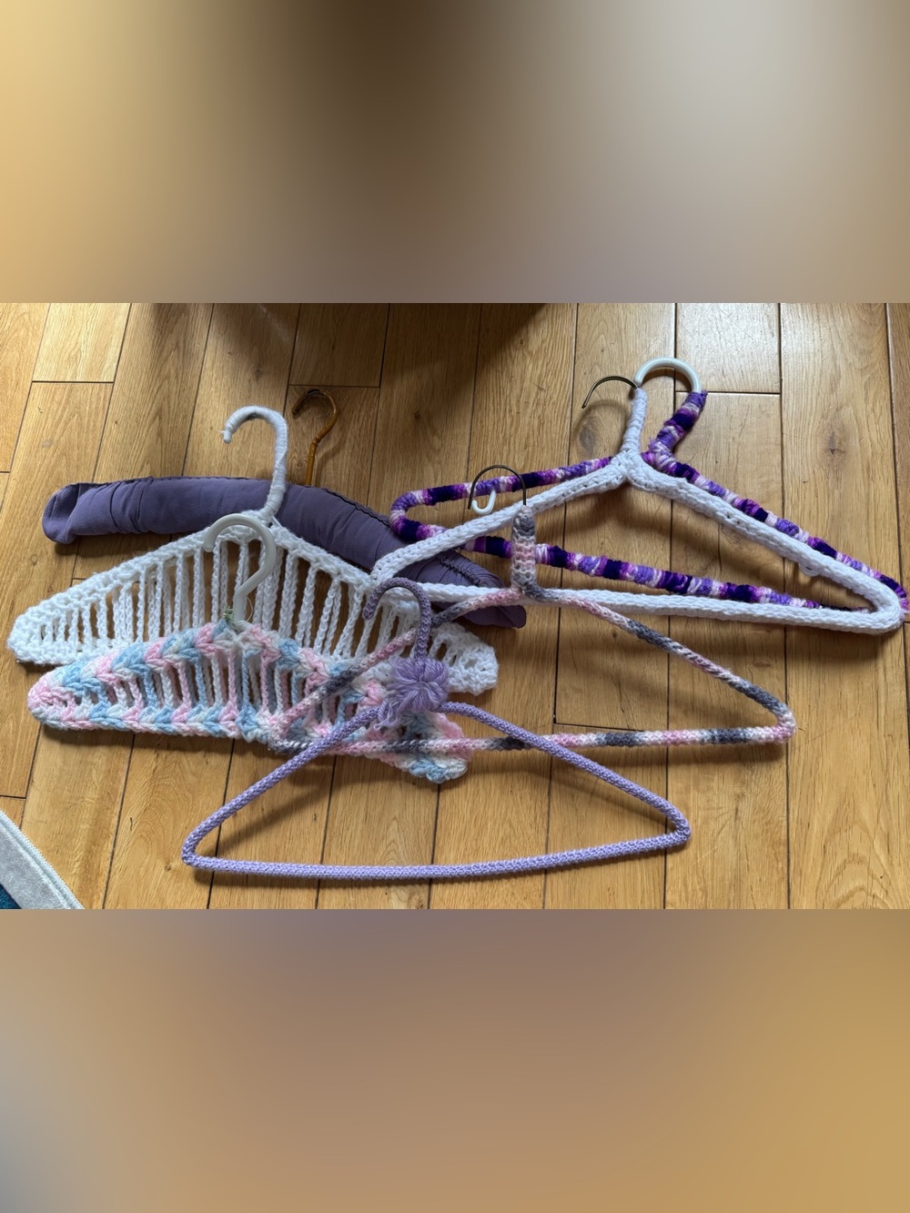 2/$20 Vintage Crochet Hanger Lot - 70’s Coat Hangers - Kitschy - Grandma Core